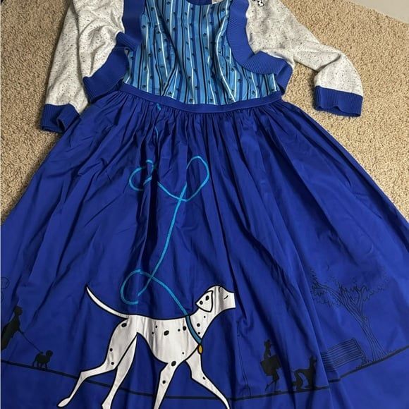 Disney Dresses & Skirts - Disney Dress Shop Dress NWT 101 Dalmatians blue W/ Cardigan Small Rare